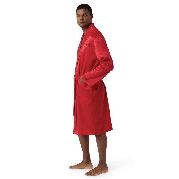 Dogg Supply by Snoop Dogg Mens Poly Satin Robe Red Size Medium Casual Sleepwear - Picture 3 of 4